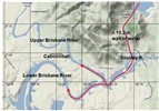 Feb 1983 flood - Path of water wall - Stanley Rvr